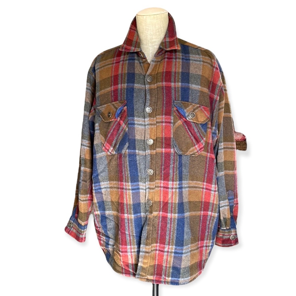 Dockers Wool Blend Shacket Plaid Quilted Size XL